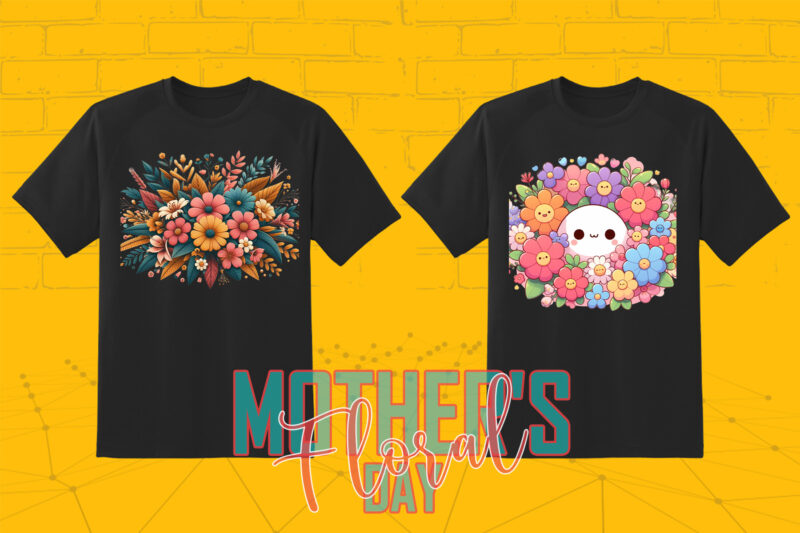 Flourish Mother’s Day 20 T-shirt Illustration Clipart Bundle crafted for Print on Demand websites