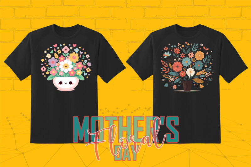 Flourish Mother’s Day 20 T-shirt Illustration Clipart Bundle crafted for Print on Demand websites