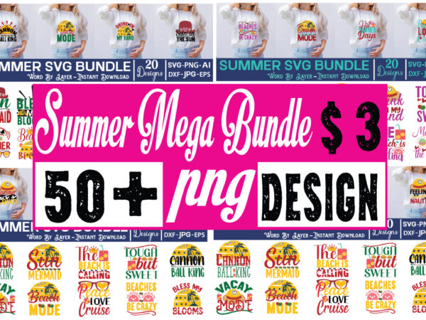 Summer mega bundle t shirt template vector