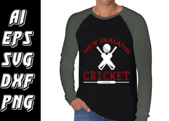 New Zealand Cricket, World cup cricket T shirt vector artwork