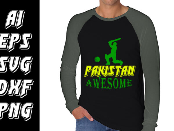 Pakistan awesome, world cup cricket t shirt illustration