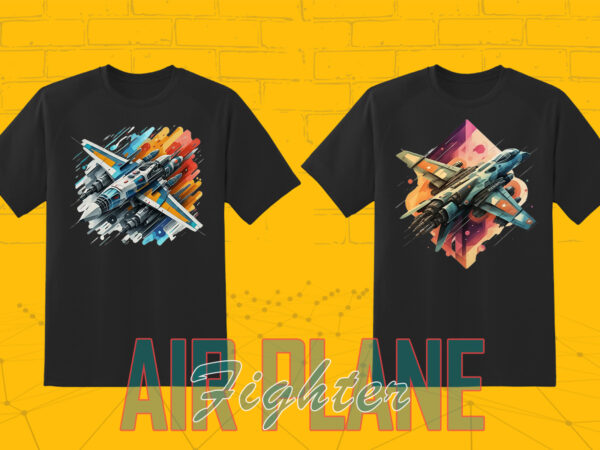 Fighter plane t-shirt design illustration t-shirt clipart bundle perfect for stylish t-shirt design expertly crafted for print on demand