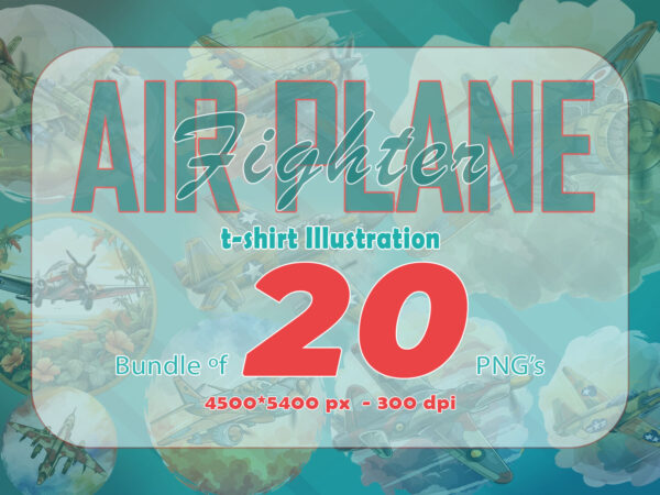 20 watercolour airplane lover t-shirt illustration bundle design perfection lover dog clipart for print on demand business