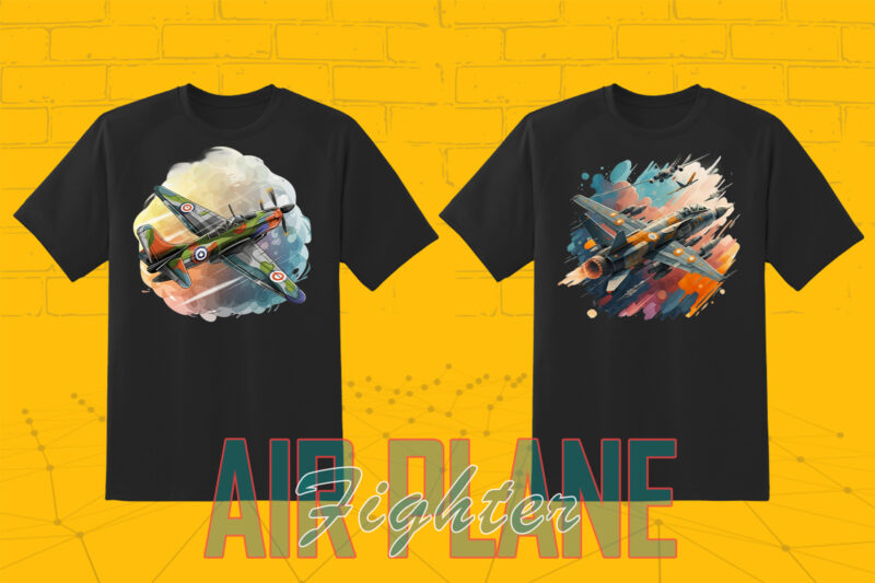 20 Watercolour Airplane Lover T-shirt Illustration Bundle Design Perfection Lover Dog Clipart for Print on Demand Business