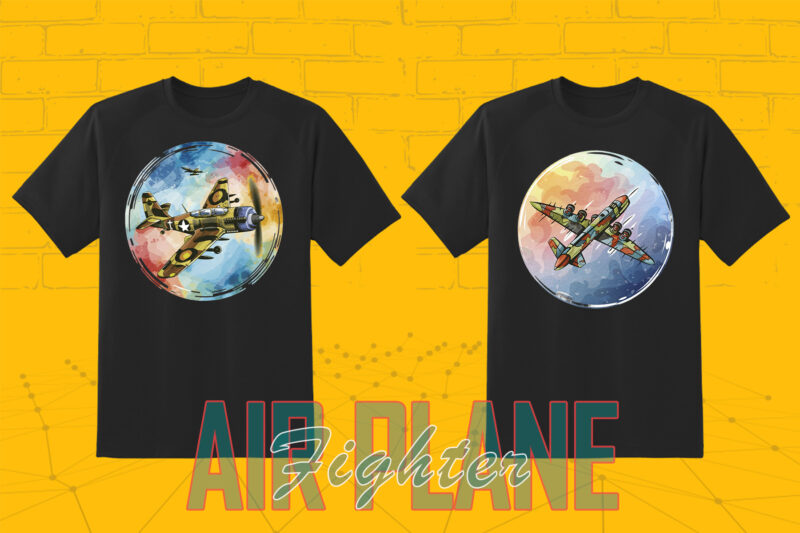 20 Watercolour Airplane Lover T-shirt Illustration Bundle Design Perfection Lover Dog Clipart for Print on Demand Business