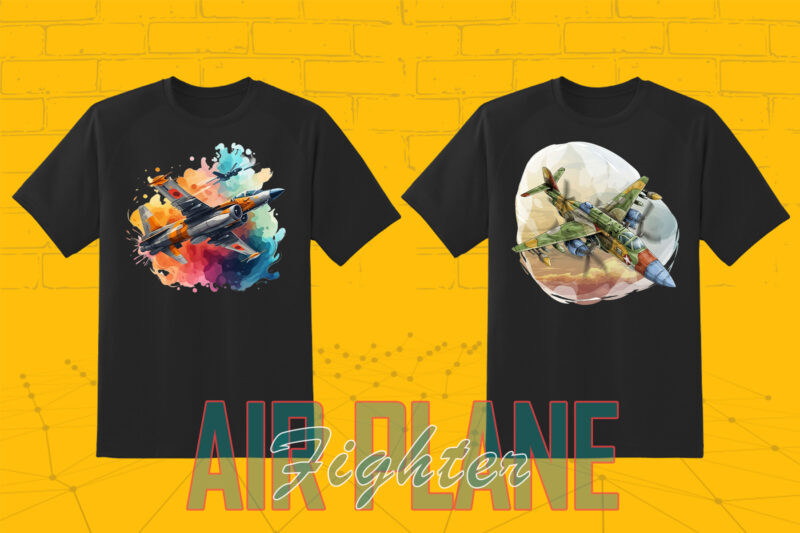 20 Watercolour Airplane Lover T-shirt Illustration Bundle Design Perfection Lover Dog Clipart for Print on Demand Business