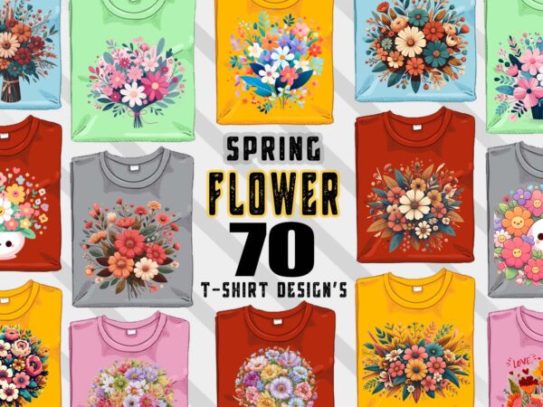 70 flourish spring t-shirt illustration clipart bundle crafted for t-shirt design