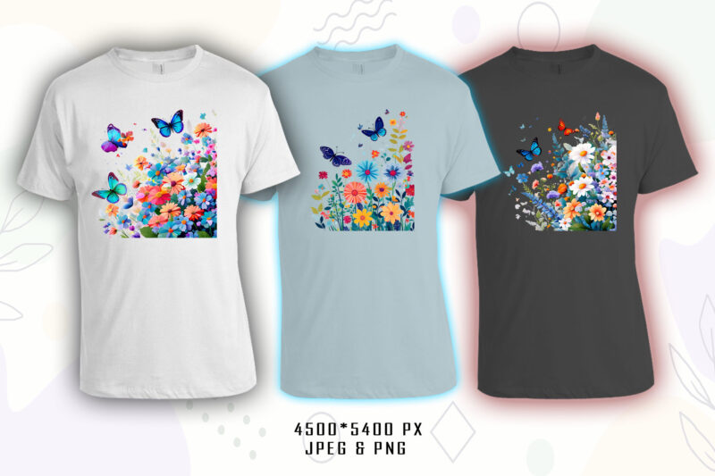 100 Flourish Spring T-shirt Illustration Clipart Bundle crafted for T-shirt Design