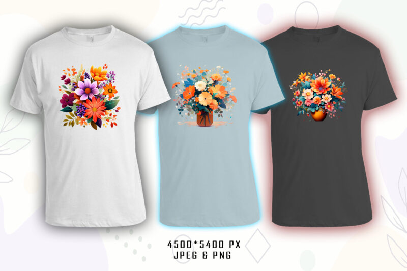 100 Flourish Spring T-shirt Illustration Clipart Bundle