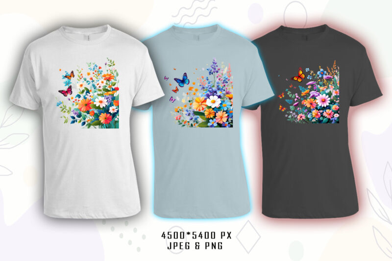 100 Flourish Spring T-shirt Illustration Clipart Bundle