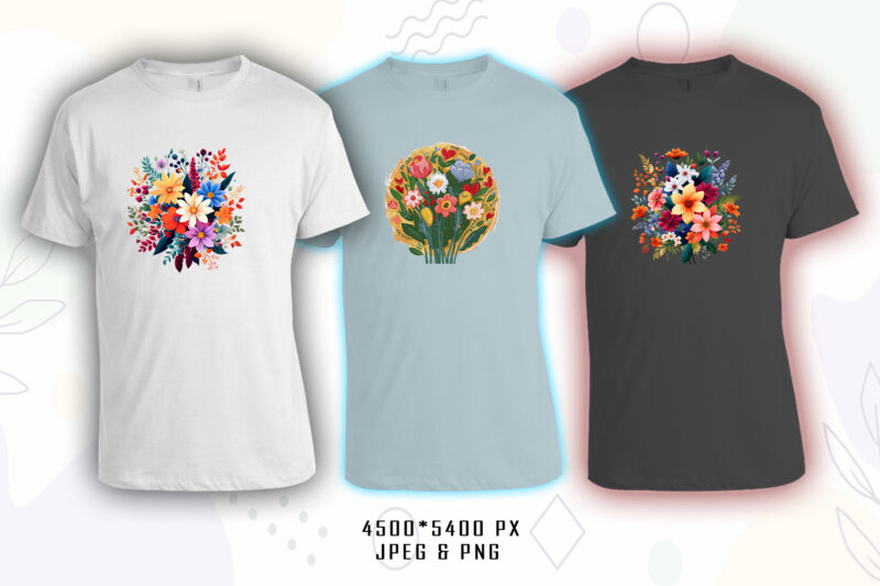 100 Flourish Spring T-shirt Illustration Clipart Bundle