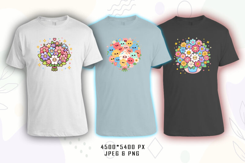 100 Flourish Spring T-shirt Illustration Clipart Bundle crafted for Print on Demand Business