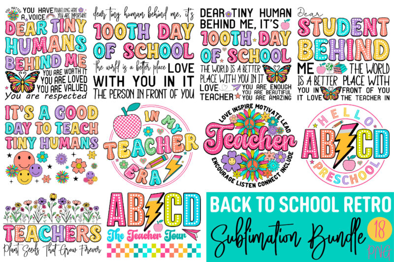 Back to School Retro Sublimation Bundle