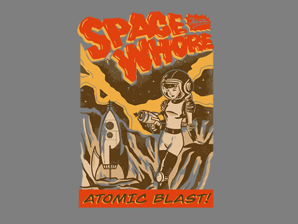 Space whore t shirt template vector