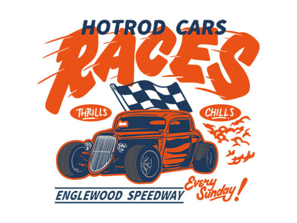 Hotrod car races graphic t shirt