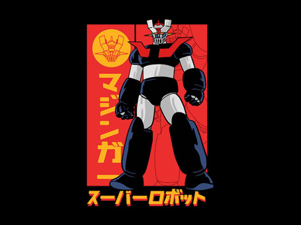 Mazinger stand t shirt designs for sale