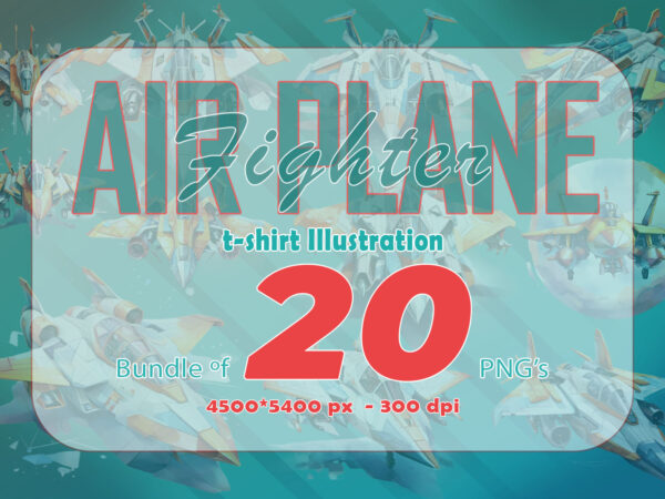 20 retro fighter plane t-shirt illustration clipart bundle for trendy t-shirt designs