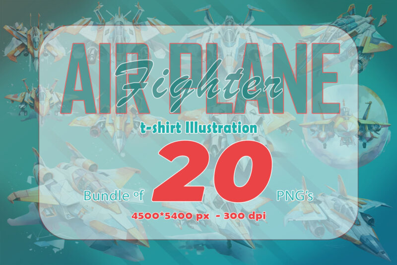 20 Retro Fighter Plane T-shirt Illustration Clipart Bundle for Trendy T-Shirt Designs