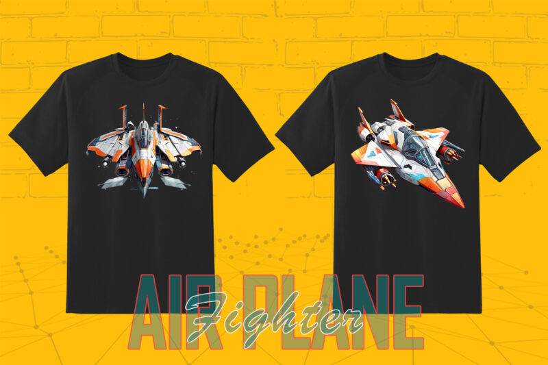 20 Retro Fighter Plane T-shirt Illustration Clipart Bundle for Trendy T-Shirt Designs