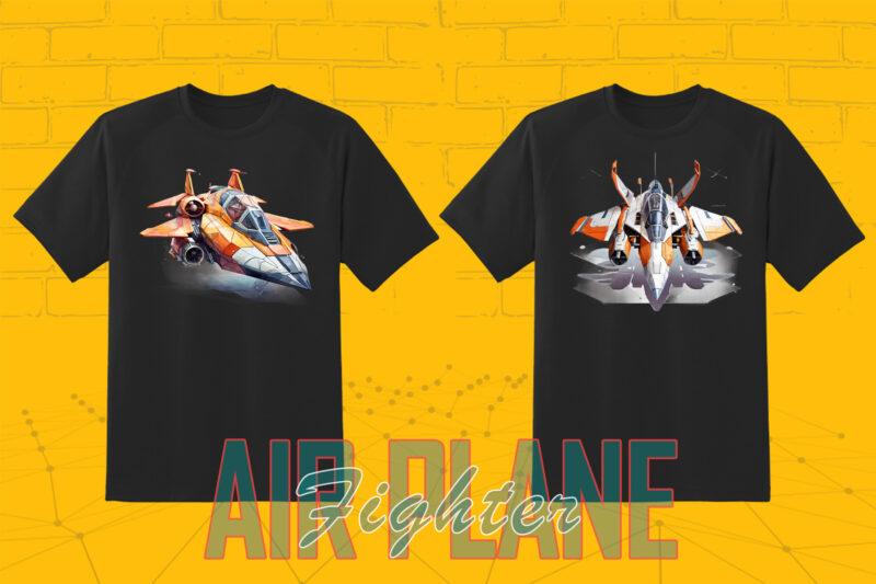 20 Retro Fighter Plane T-shirt Illustration Clipart Bundle for Trendy T-Shirt Designs