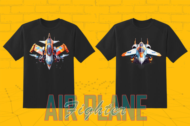 20 Retro Fighter Plane T-shirt Illustration Clipart Bundle for Trendy T-Shirt Designs