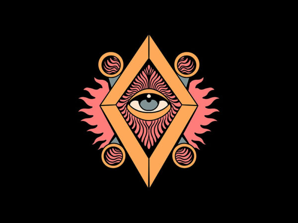 Trippy vision t shirt designs for sale