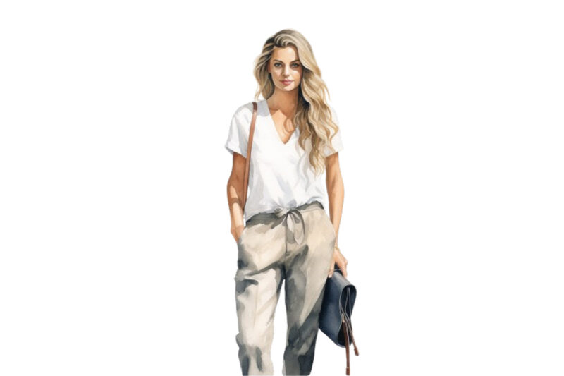 Watercolor woman fashion illustration