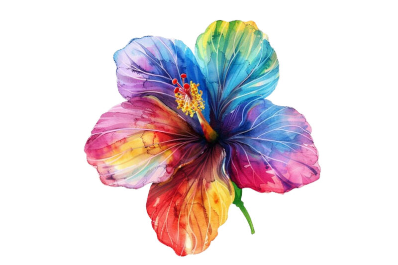 watercolour rainbow flower clipart