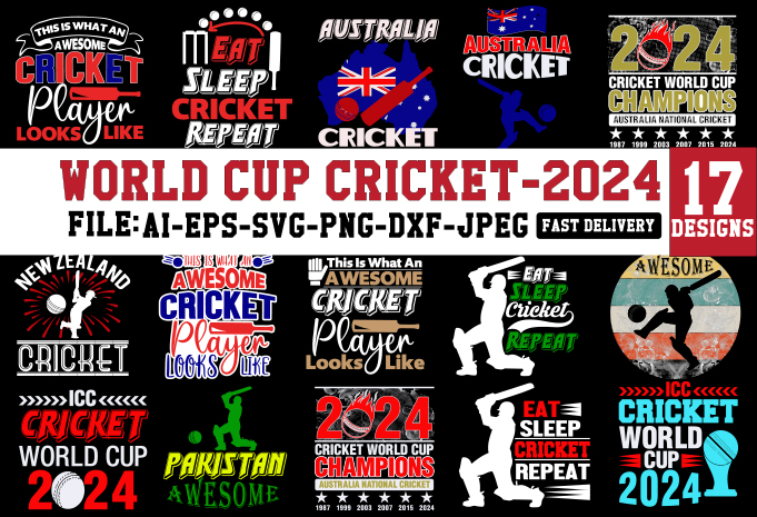 World Cup Cricket T-shirt Bundle, World Cup Cricket 2024