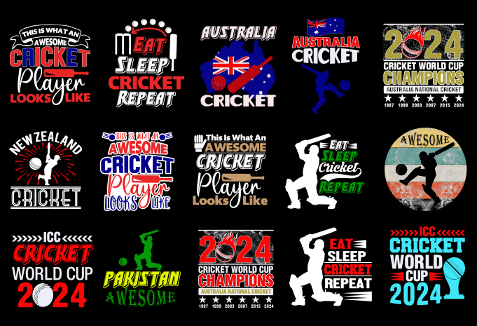 World Cup Cricket T-shirt Bundle, World Cup Cricket 2024