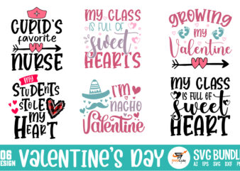 Valentines Day SVG Bundle, be my valentine vector, cute heart vector Bundle, funny valentines design , happy valentine shirt print template