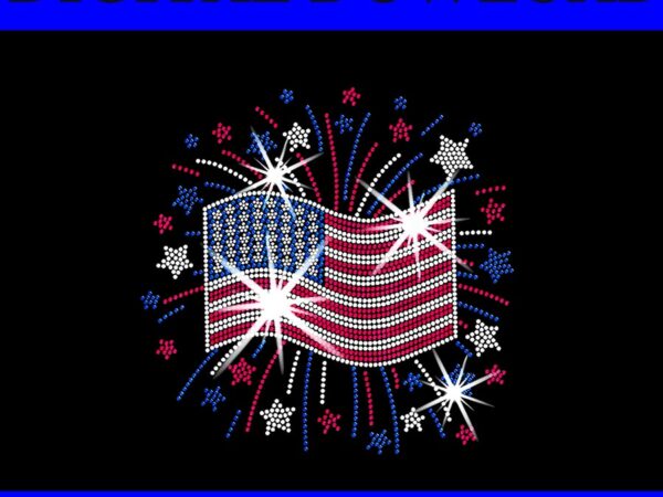 Wavy flag inside a firework 4th of july bling flag usa png, bling 4th of july png t shirt design for sale