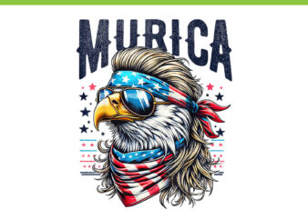 Eagle 4th Of July Patriotic PNG, Eagle Murica PNG, Eagle Flag USA PNG vector clipart