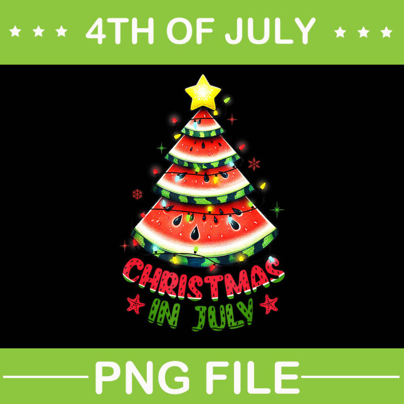 Christmas In July PNG, Watermelon Tree Summer PNG, Christmas In July Watermelon PNG