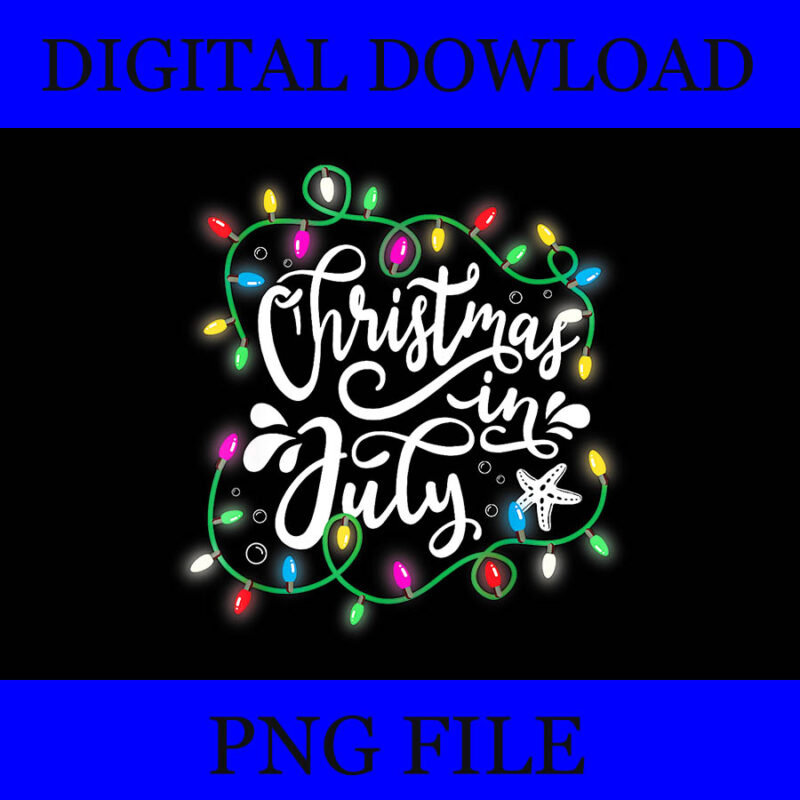 Christmas In July Lights PNG, Summer Xmas Christmas In July PNG