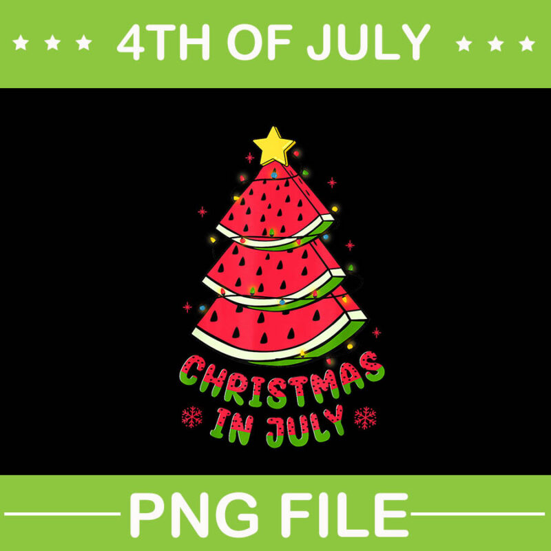 Christmas In July PNG, Watermelon Tree Summer PNG, Christmas In July Watermelon PNG