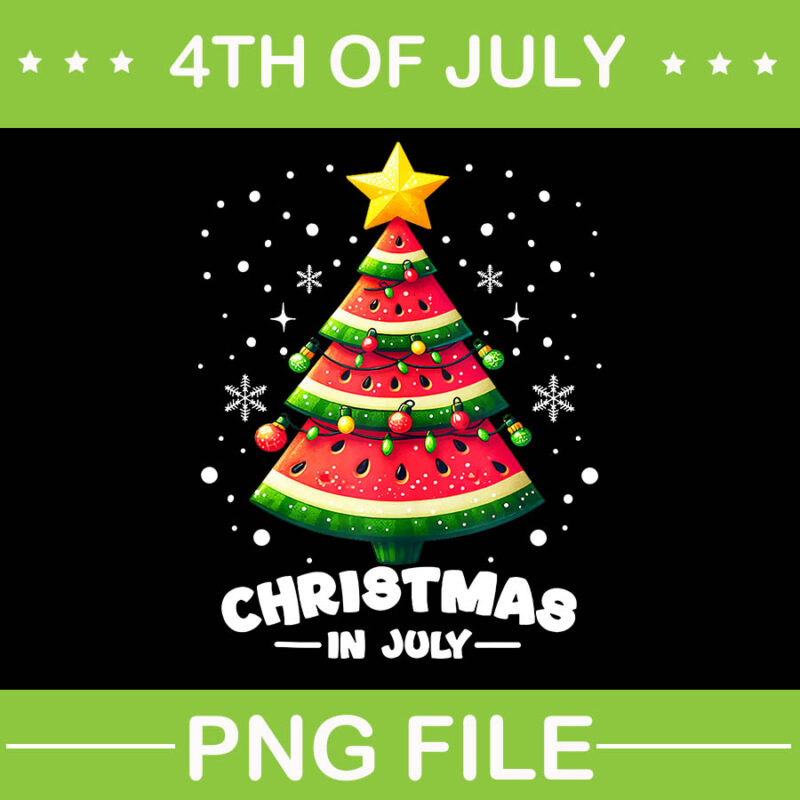 Christmas In July PNG, Watermelon Tree Summer PNG, Christmas In July Watermelon PNG