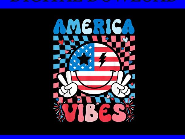 Groovy america vibes png, america vibes 4th of july png t shirt design template