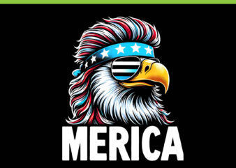 Merica Eagle Mullet Sunglasses PNG, Merica Eagle 4th Of July PNG t shirt designs for sale