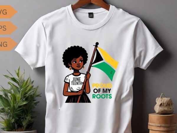 Proud of my roots african kids holding a juneteenth flag black pride t-shirt design vector, juneteenth day flag black pride t-shirt