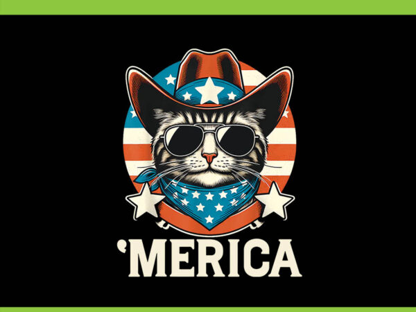 ‘merica american cat sunglasses png, cat merica 4th of july png