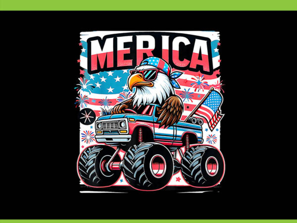 Merica 4th of july png, truck eagle usa american flag png t shirt designs for sale