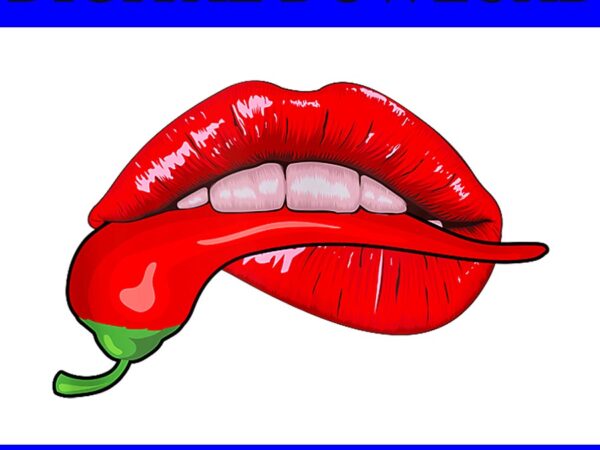 Sexy hot red chili pepper lips png, sexy lips png t shirt template vector