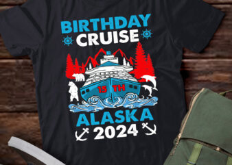 15th Birthday Alaska Cruise 2024 Anniversary 15 Years Old T-Shirt ltsp