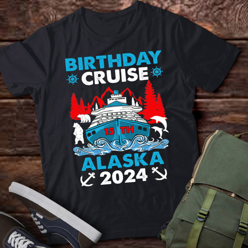 15th Birthday Alaska Cruise 2024 Anniversary 15 Years Old T-Shirt ltsp