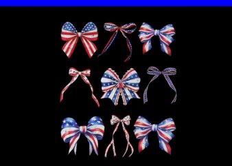 Coquette Bow Patriotic 4th Of July PNG t shirt vector file