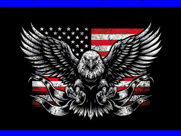 Bald eagle 4th of july png, flag eagle patriotic png t shirt template