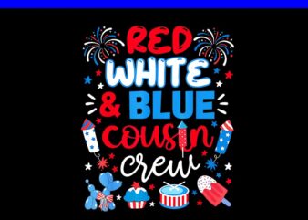 Red White and Blue Cousin Crew PNG t shirt design online