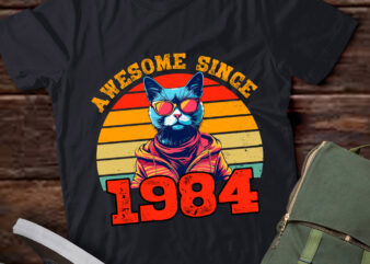 1984 Retro Cat, Vintage 1984, Awesome Since 1984, 40th Birthday LTSD