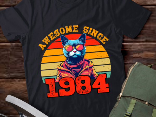 1984 retro cat, vintage 1984, awesome since 1984, 40th birthday ltsd
